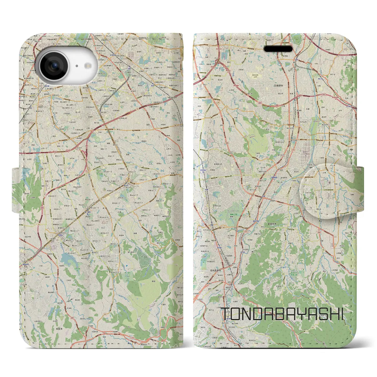 【富田林(大阪府)】地図柄iPhoneケース(手帳タイプ)