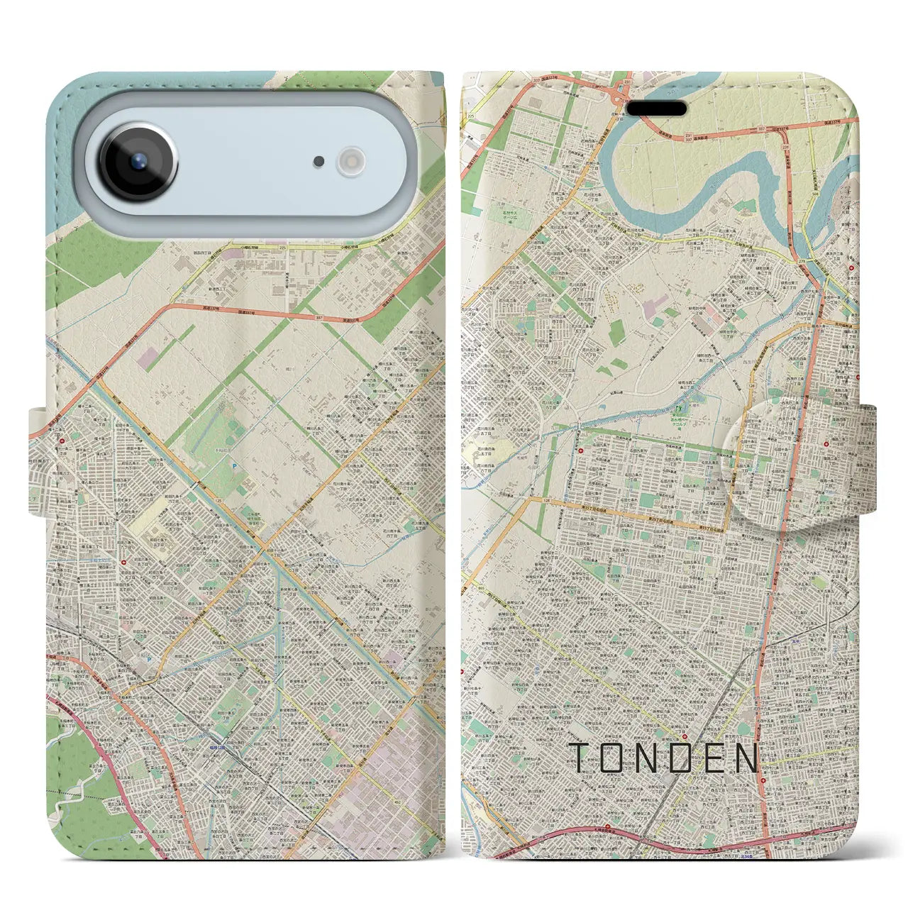 【屯田(北海道)】地図柄iPhoneケース(手帳タイプ)