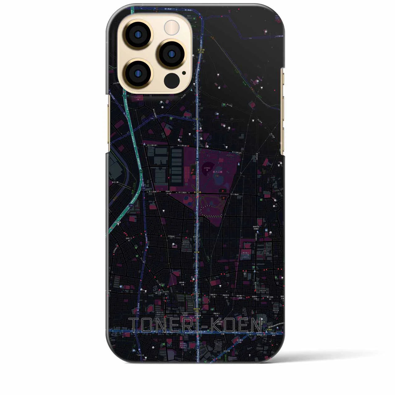 【舎人公園(東京都)】地図柄iPhoneケース(バックカバータイプ)