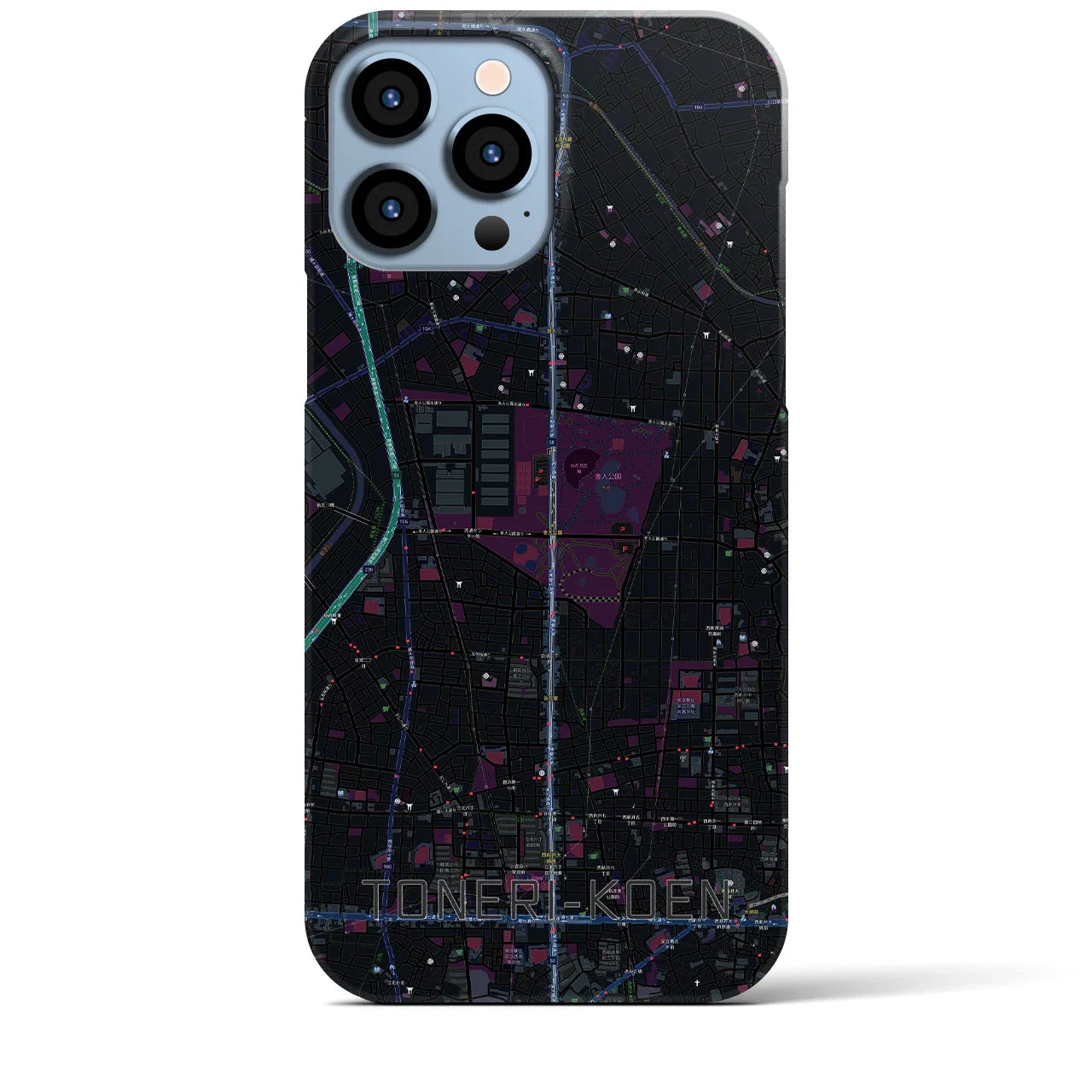 【舎人公園(東京都)】地図柄iPhoneケース(バックカバータイプ)