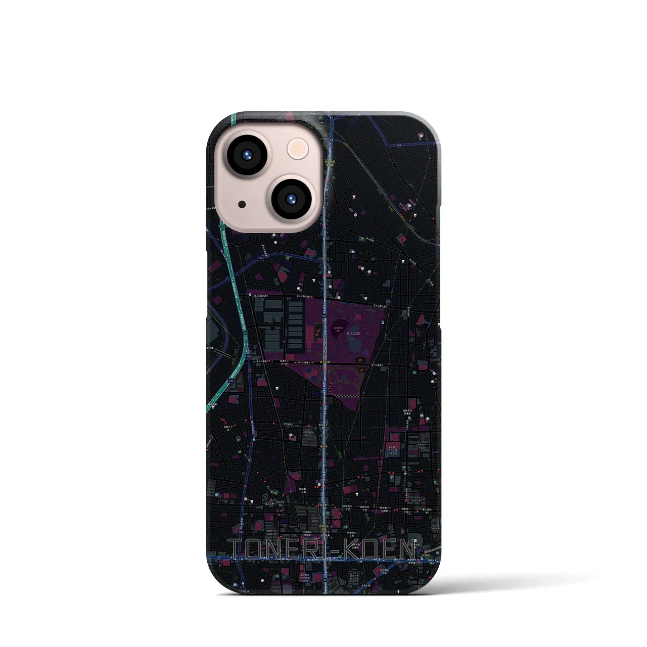 【舎人公園(東京都)】地図柄iPhoneケース(バックカバータイプ)