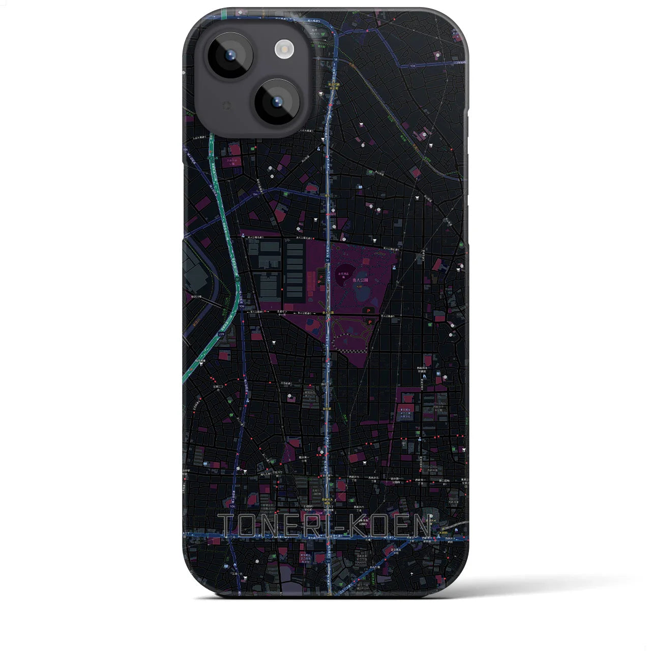 【舎人公園(東京都)】地図柄iPhoneケース(バックカバータイプ)