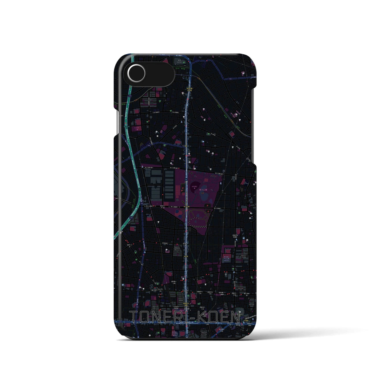 【舎人公園(東京都)】地図柄iPhoneケース(バックカバータイプ)