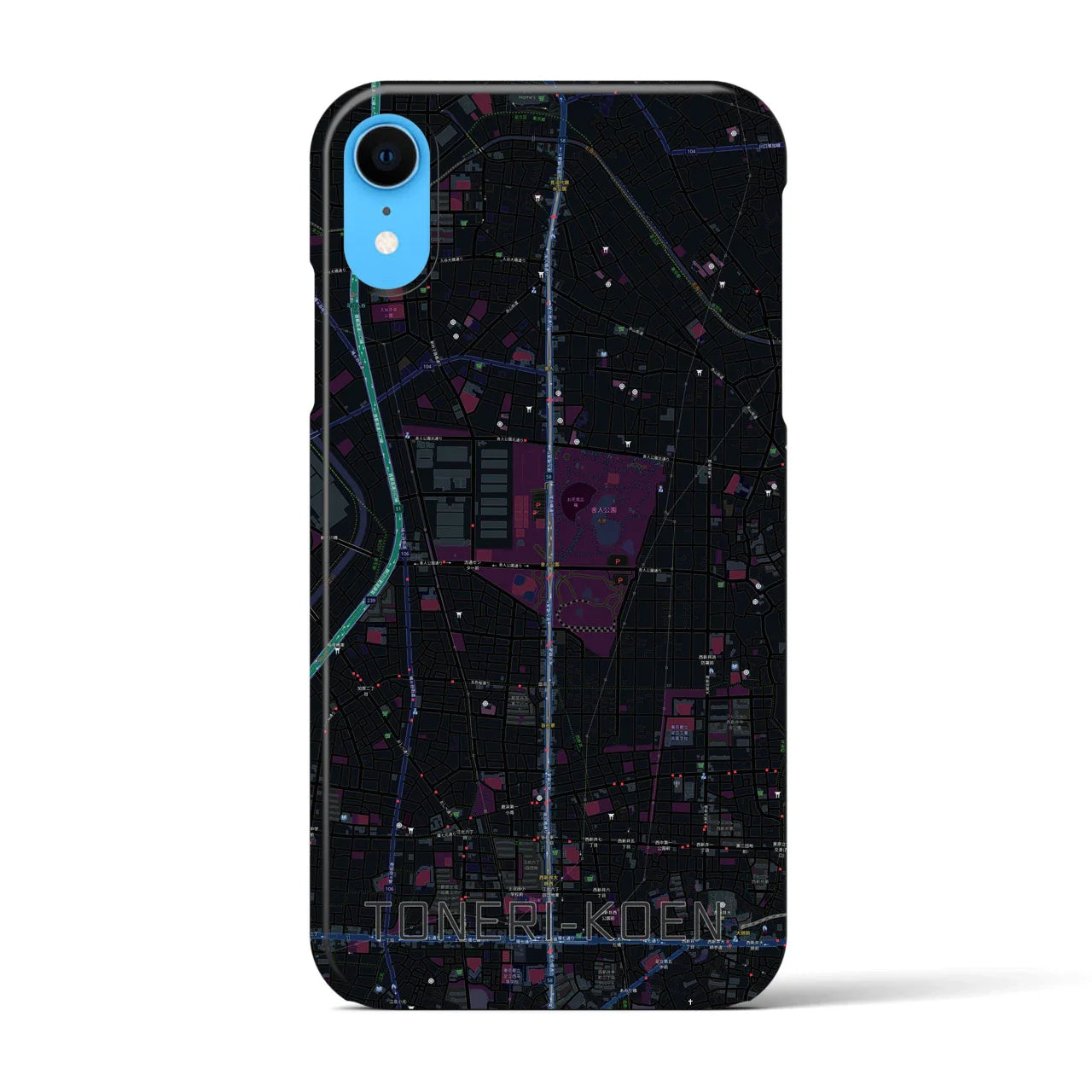 【舎人公園(東京都)】地図柄iPhoneケース(バックカバータイプ)