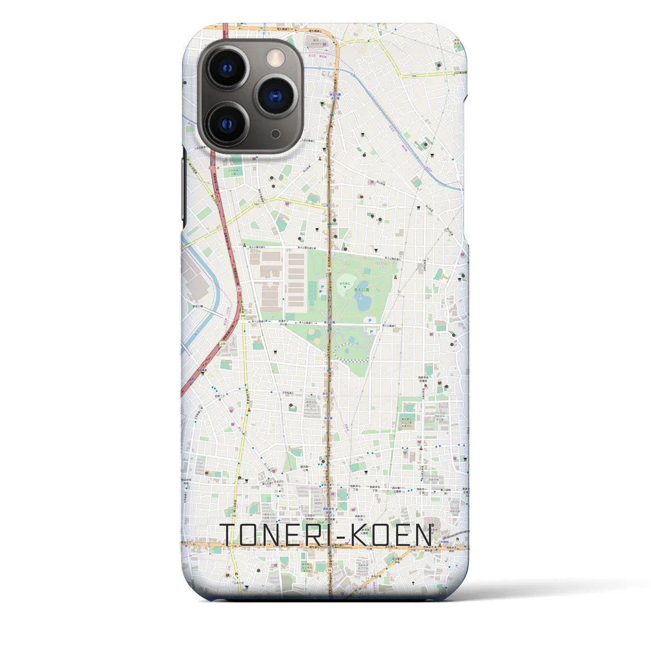 【舎人公園(東京都)】地図柄iPhoneケース(バックカバータイプ)