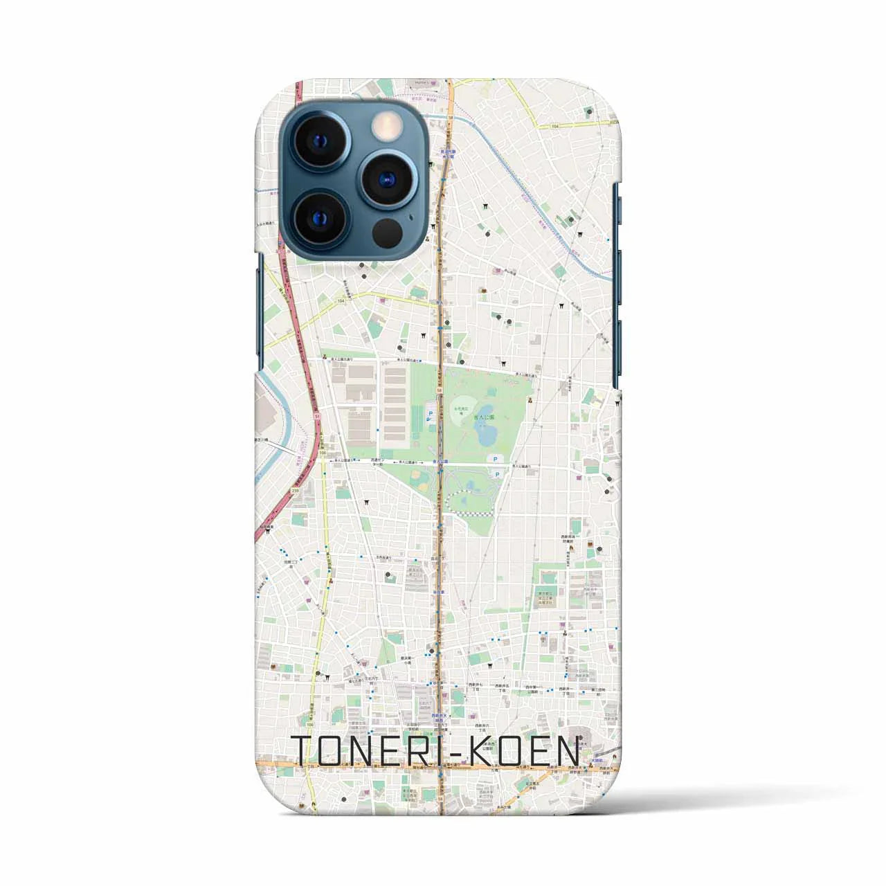 【舎人公園(東京都)】地図柄iPhoneケース(バックカバータイプ)