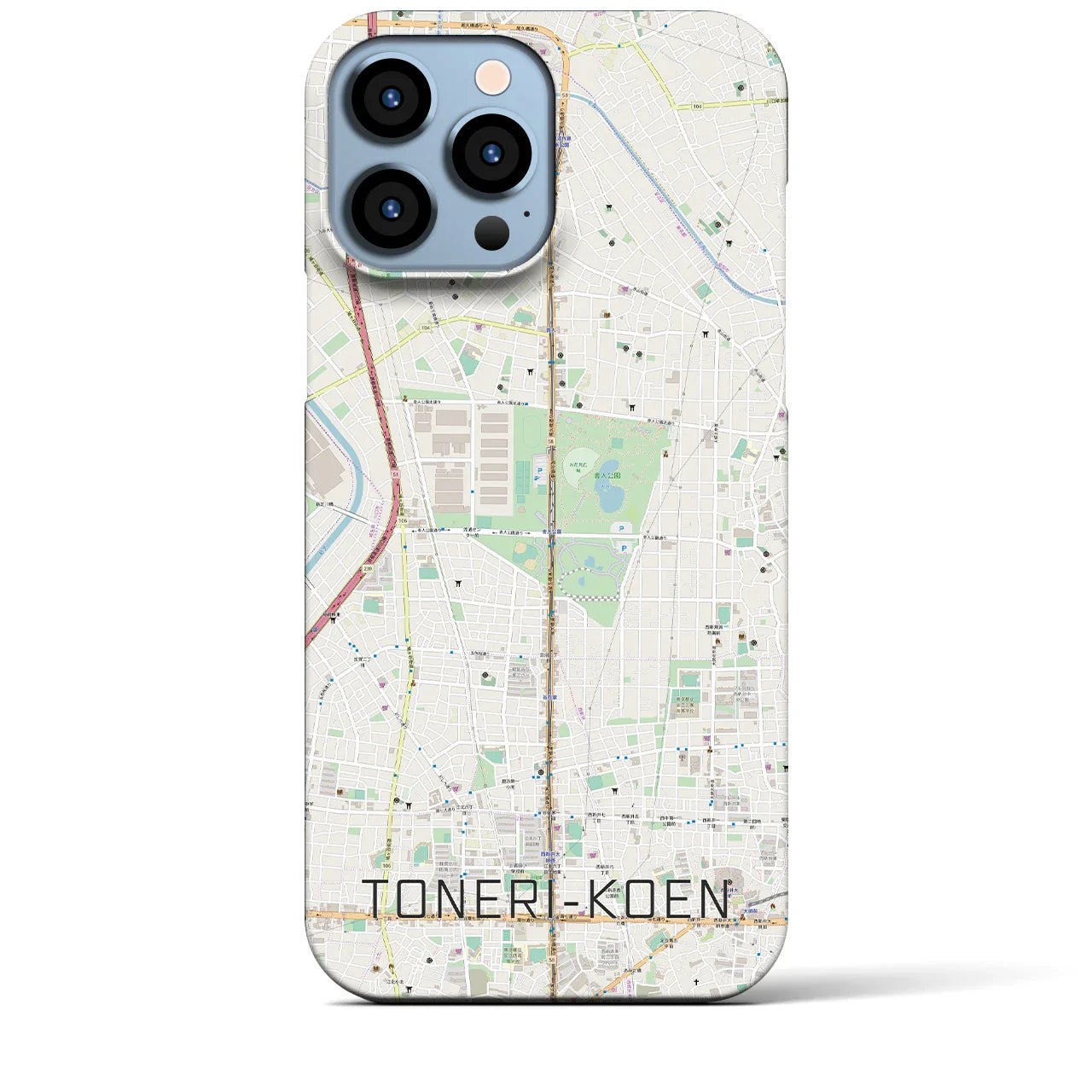 【舎人公園(東京都)】地図柄iPhoneケース(バックカバータイプ)