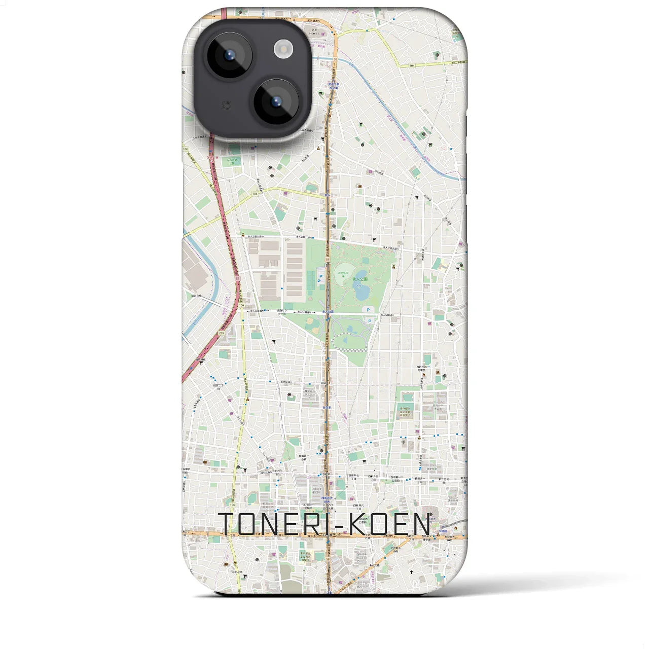 【舎人公園(東京都)】地図柄iPhoneケース(バックカバータイプ)