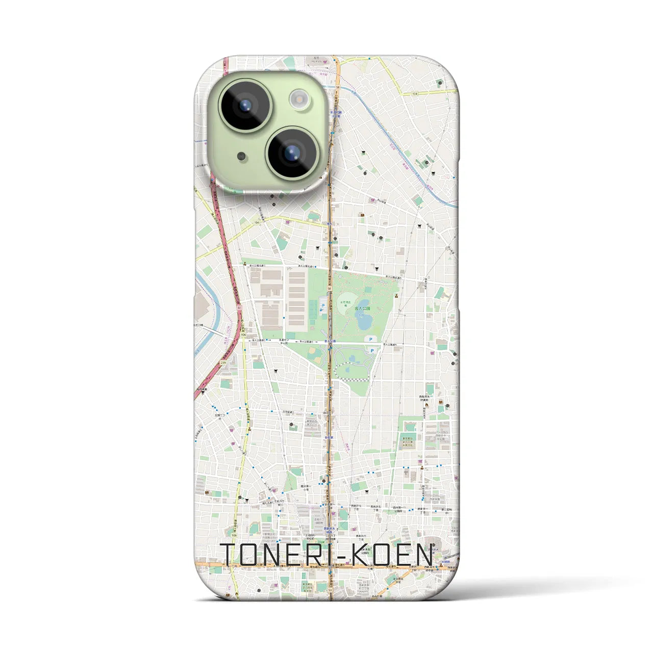 【舎人公園(東京都)】地図柄iPhoneケース(バックカバータイプ)