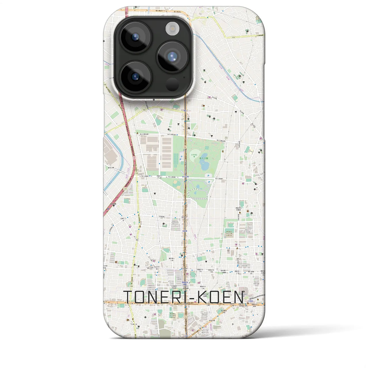 【舎人公園(東京都)】地図柄iPhoneケース(バックカバータイプ)