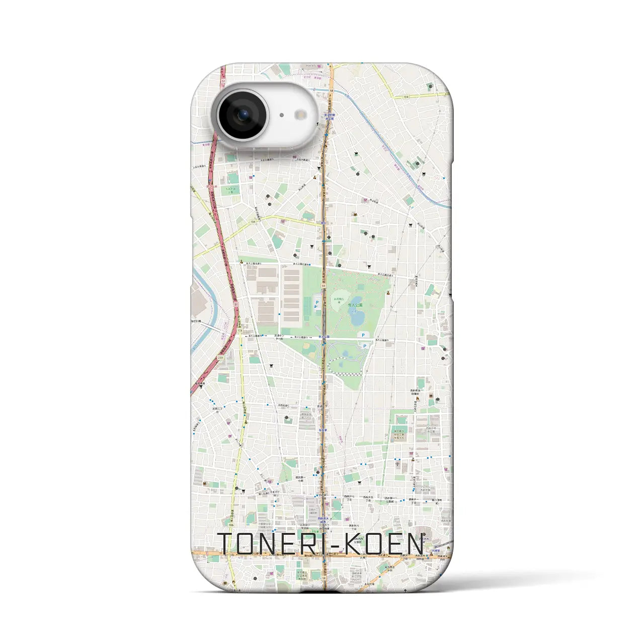 【舎人公園(東京都)】地図柄iPhoneケース(バックカバータイプ)
