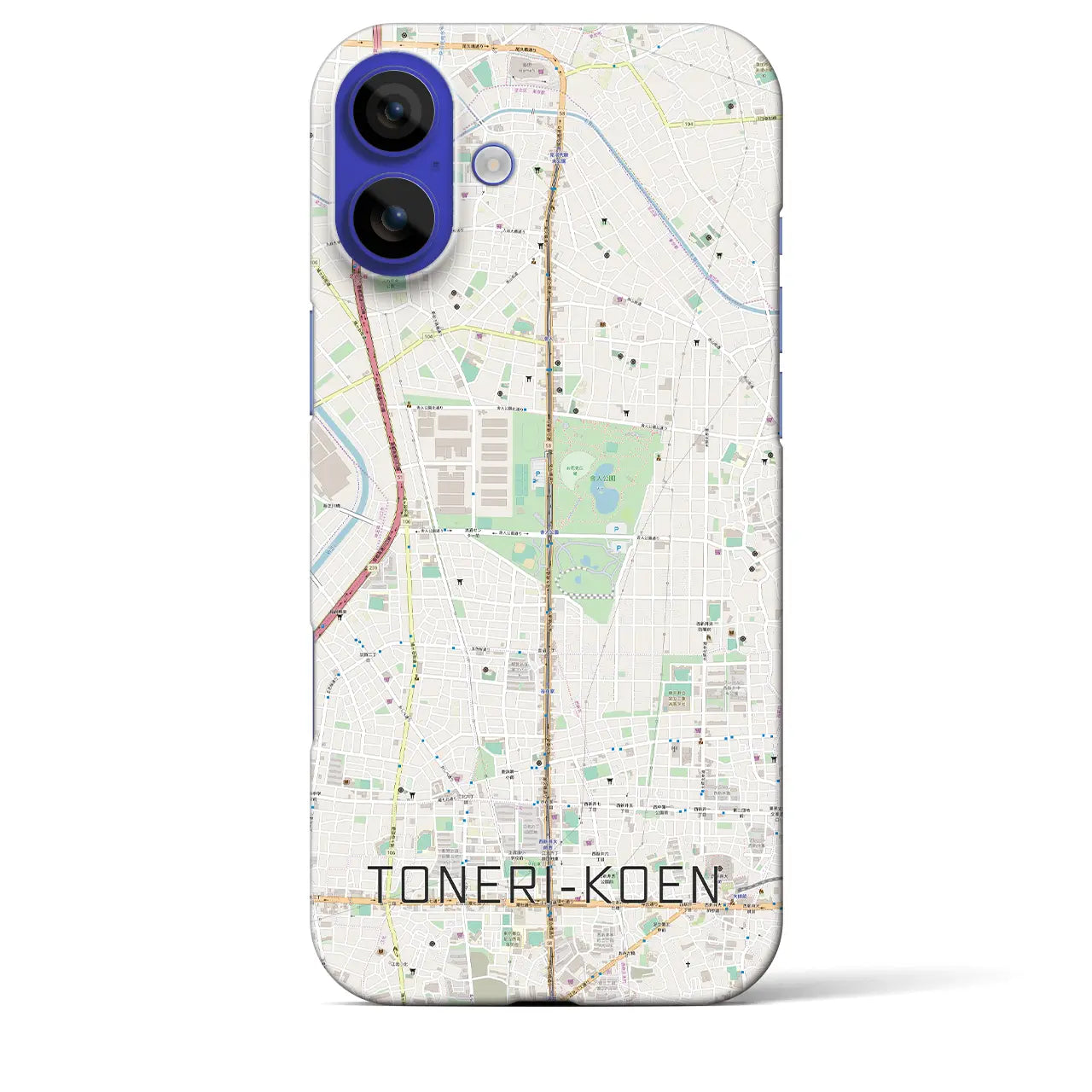 【舎人公園(東京都)】地図柄iPhoneケース(バックカバータイプ)ナチュラル・iPhone 16 Pro Max 用