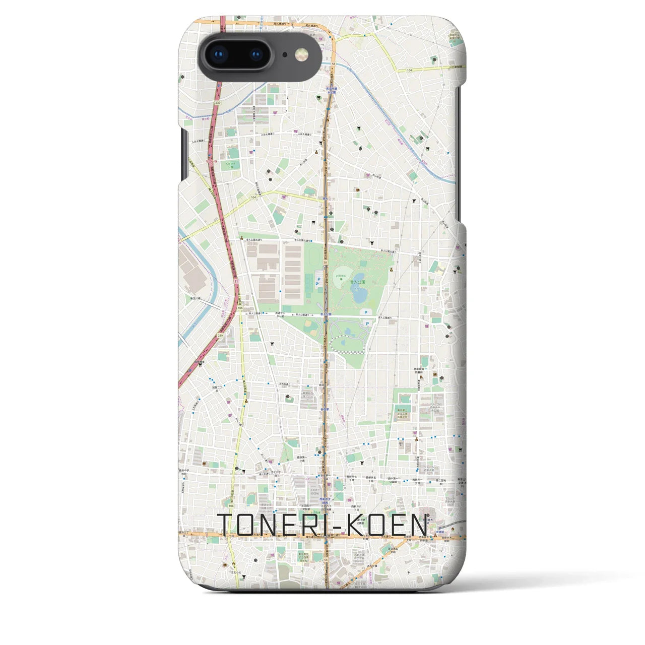 【舎人公園(東京都)】地図柄iPhoneケース(バックカバータイプ)