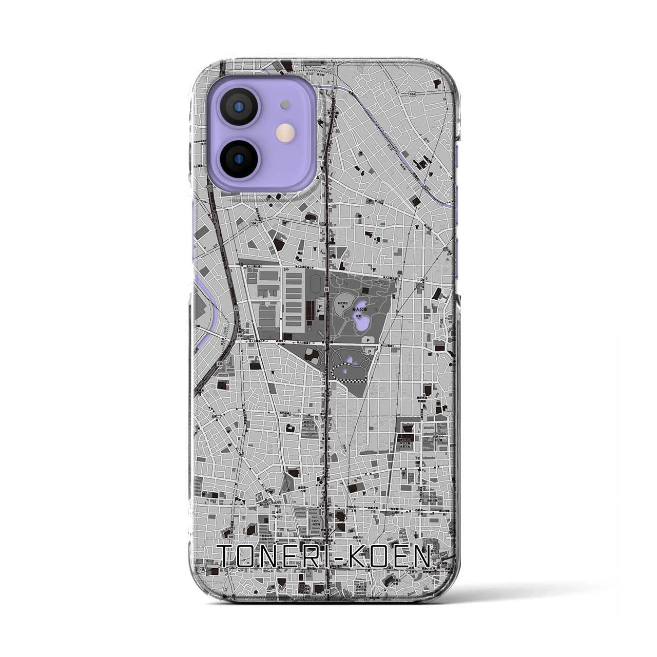 【舎人公園(東京都)】地図柄iPhoneケース(クリアタイプ)