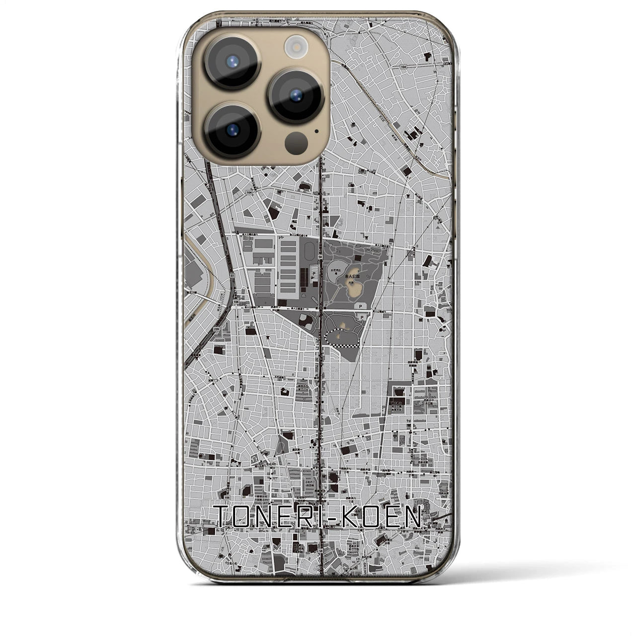 【舎人公園(東京都)】地図柄iPhoneケース(クリアタイプ)