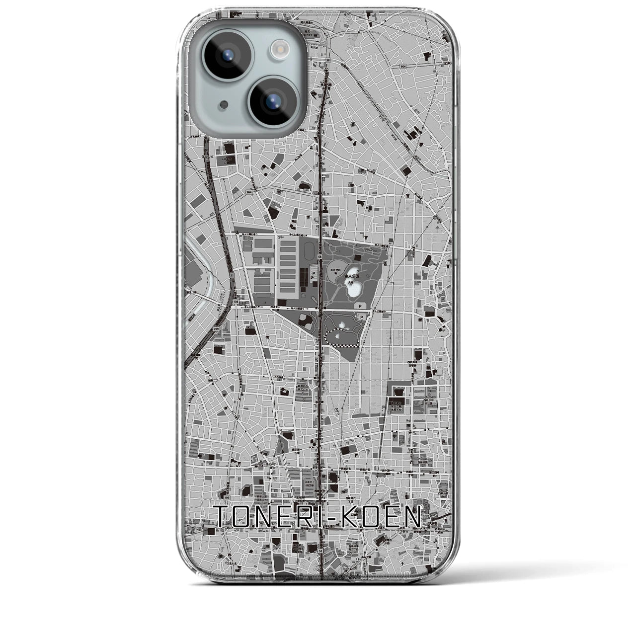 【舎人公園(東京都)】地図柄iPhoneケース(クリアタイプ)