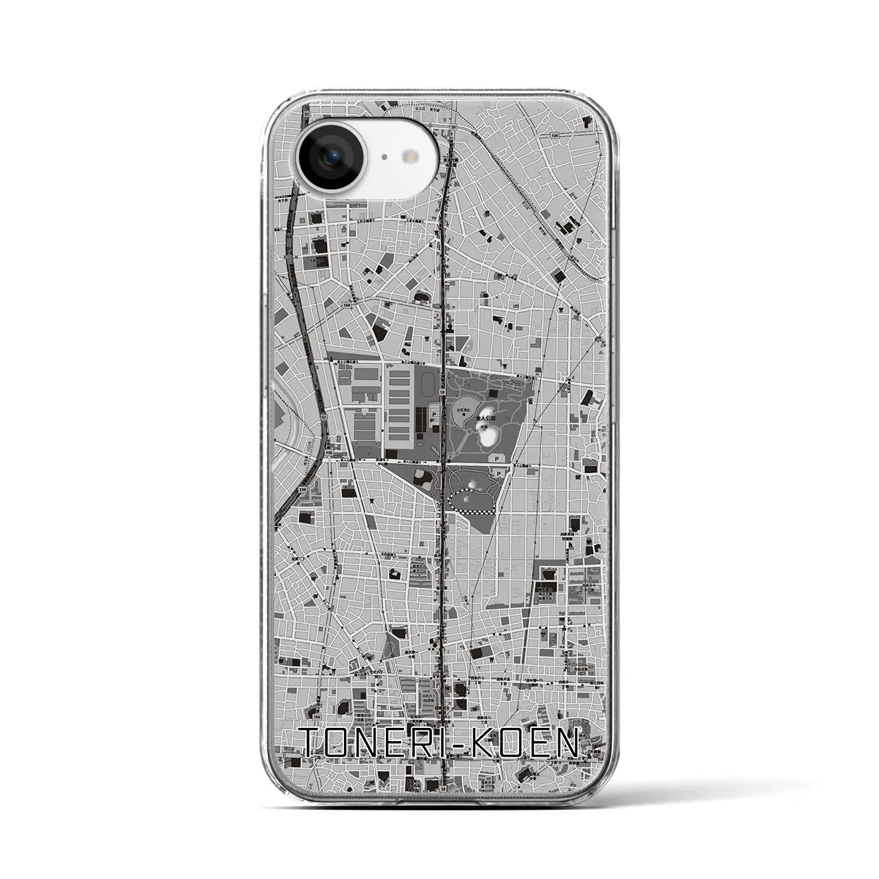 【舎人公園(東京都)】地図柄iPhoneケース(クリアタイプ)