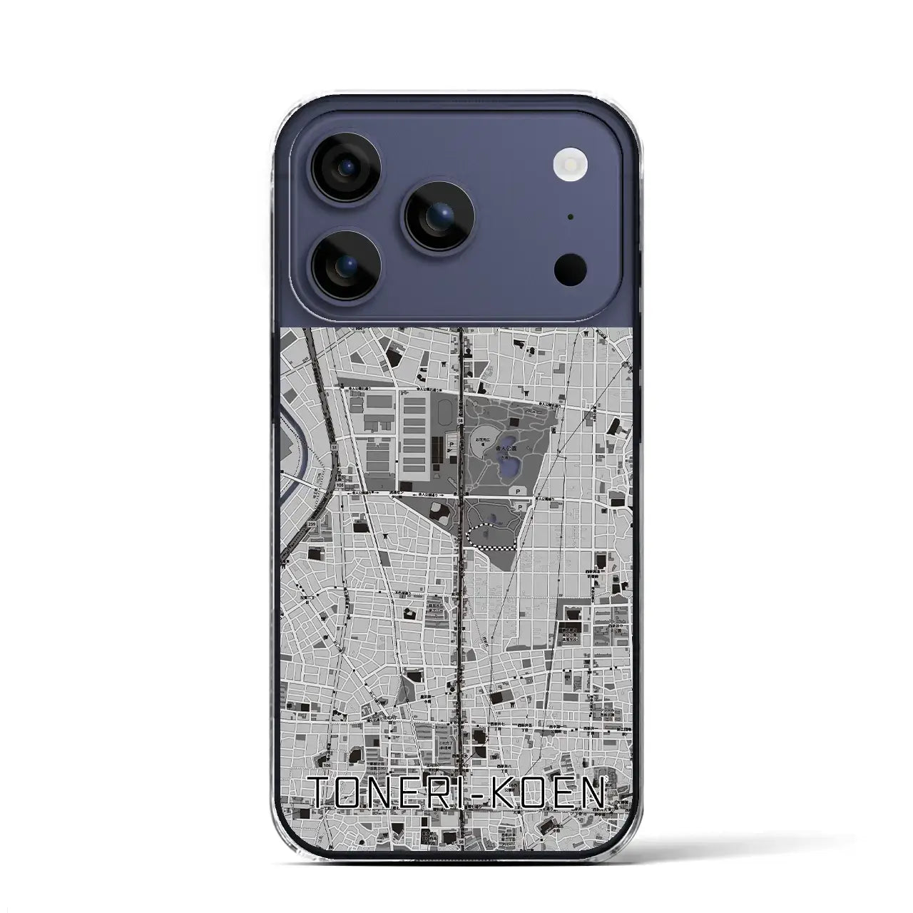 【舎人公園(東京都)】地図柄iPhoneケース(クリアタイプ)