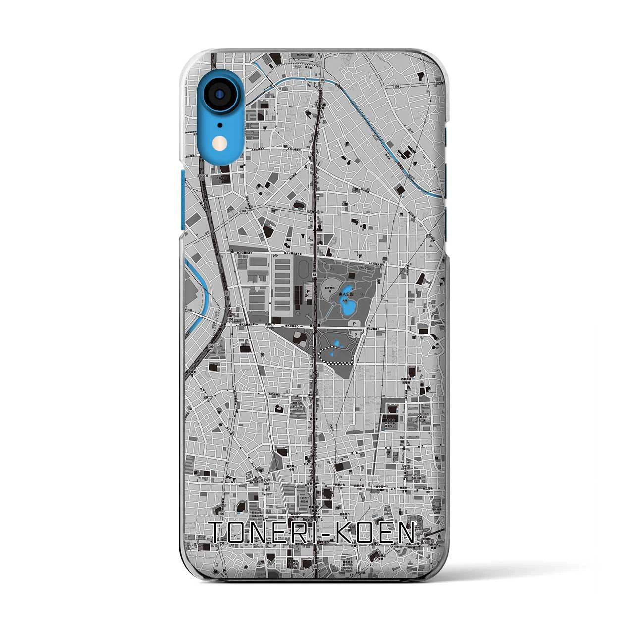 【舎人公園(東京都)】地図柄iPhoneケース(クリアタイプ)