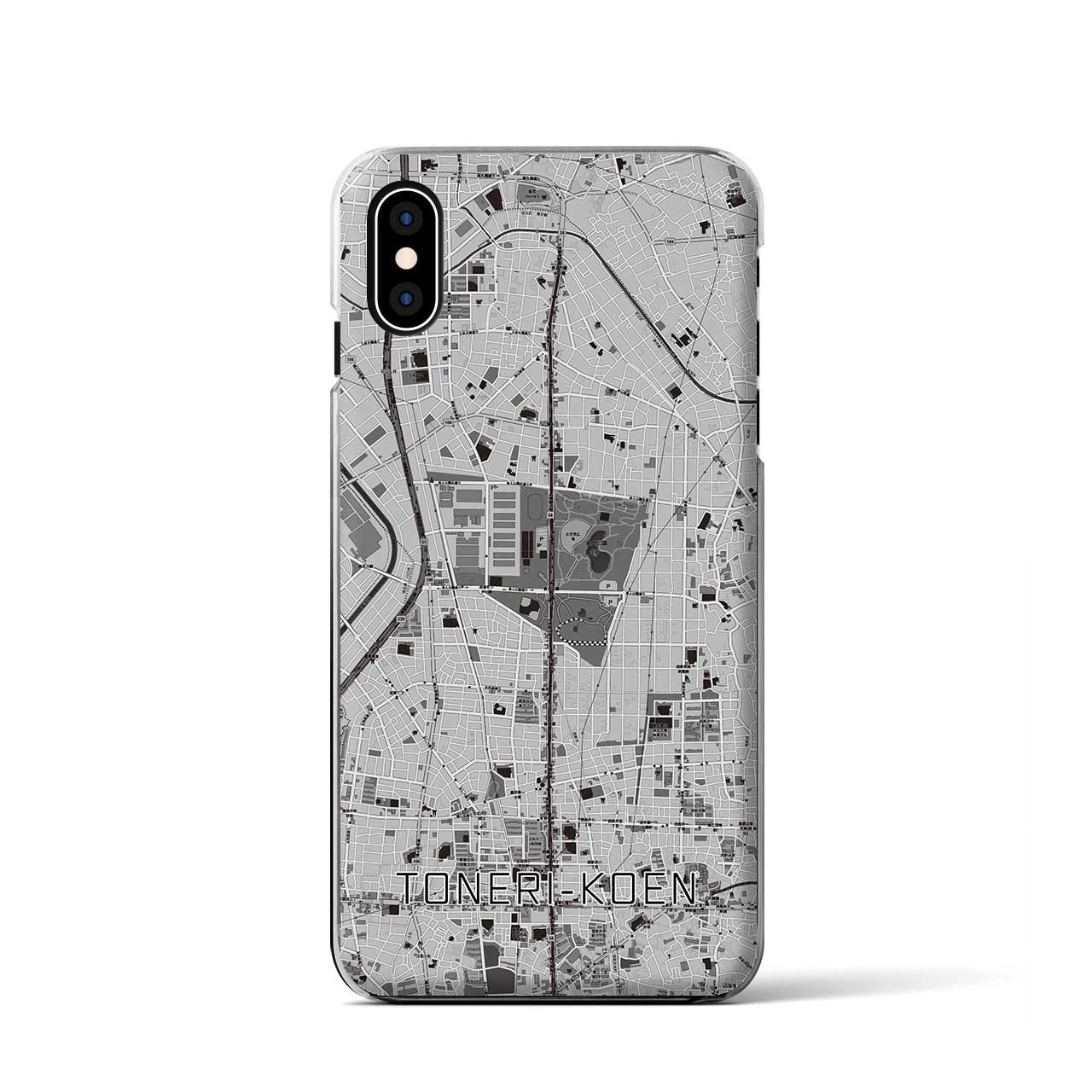 【舎人公園(東京都)】地図柄iPhoneケース(クリアタイプ)