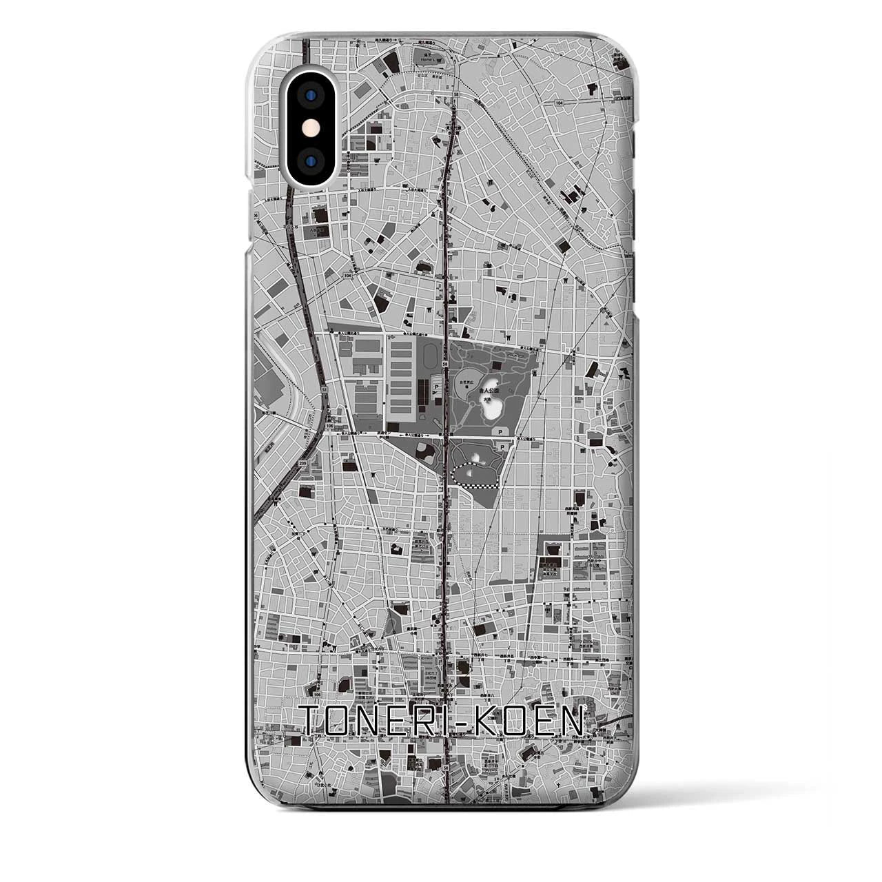 【舎人公園(東京都)】地図柄iPhoneケース(クリアタイプ)