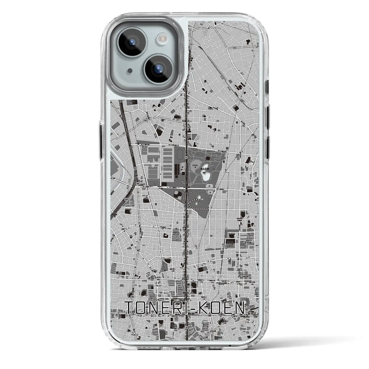 【舎人公園(東京都)】地図柄iPhoneケース(MagSafeタイプ)