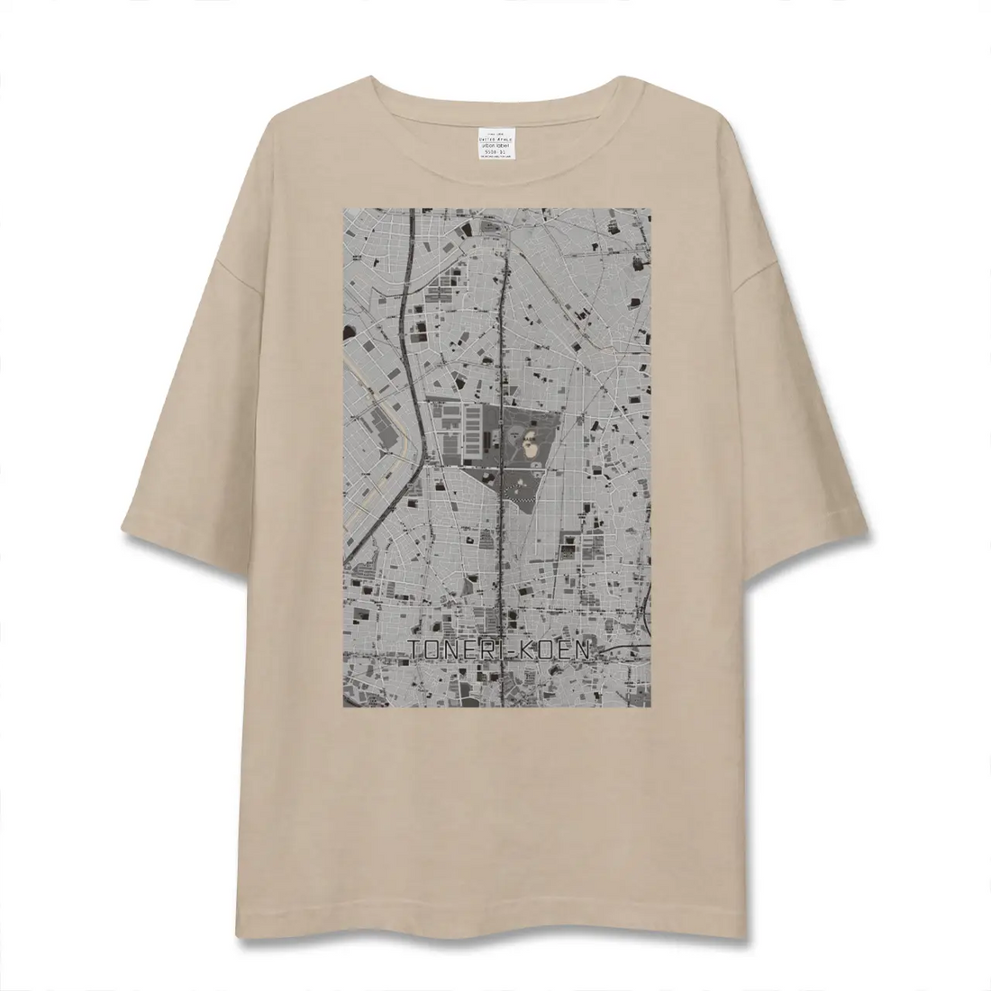 【舎人公園(東京都)】地図柄ビッグシルエットTシャツ