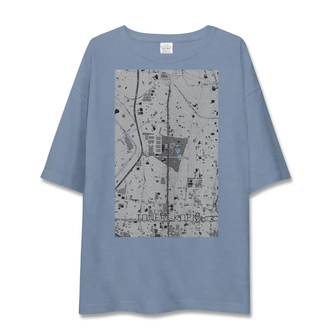 【舎人公園(東京都)】地図柄ビッグシルエットTシャツ