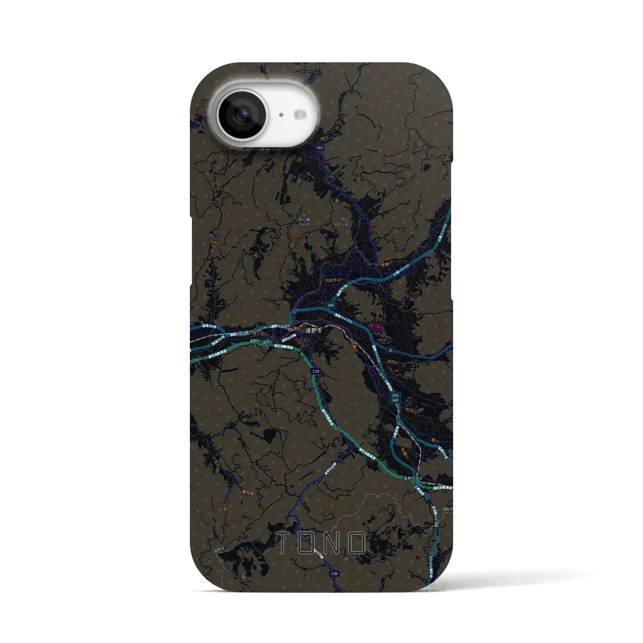 【遠野(岩手県)】地図柄iPhoneケース(バックカバータイプ)
