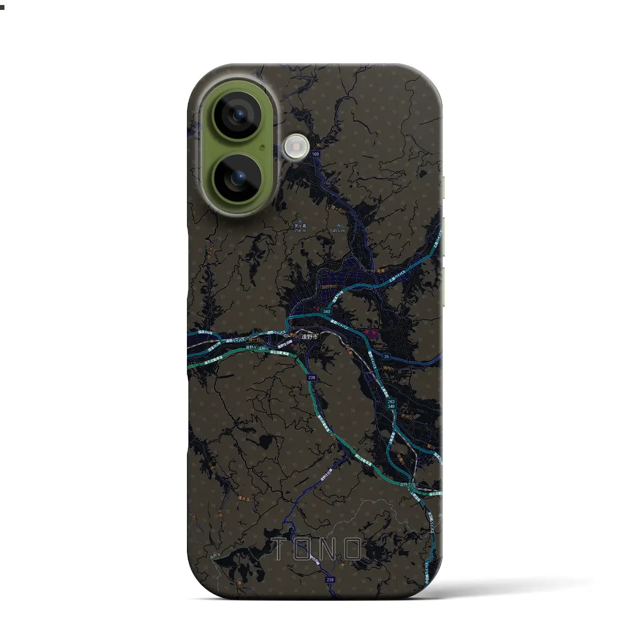 【遠野(岩手県)】地図柄iPhoneケース(バックカバータイプ)