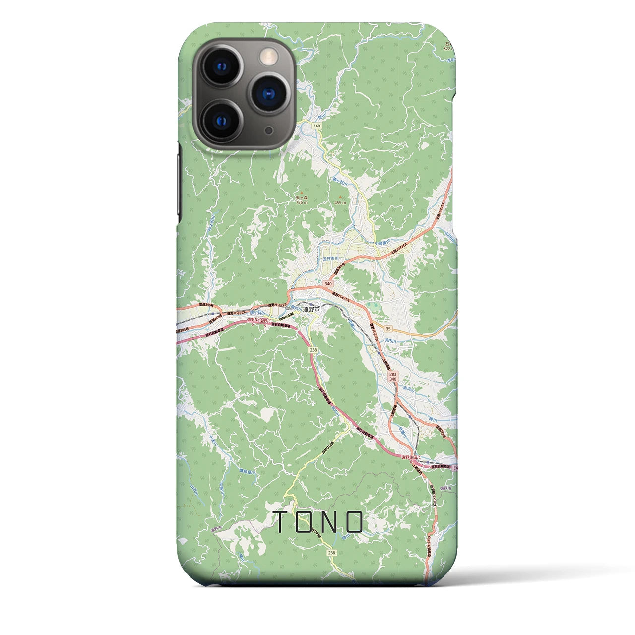【遠野(岩手県)】地図柄iPhoneケース(バックカバータイプ)ナチュラル・iPhone 11 Pro Max 用