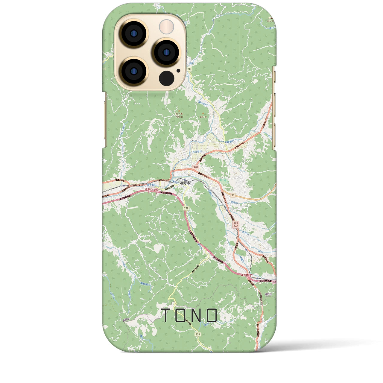 【遠野(岩手県)】地図柄iPhoneケース(バックカバータイプ)ナチュラル・iPhone 12 Pro Max 用