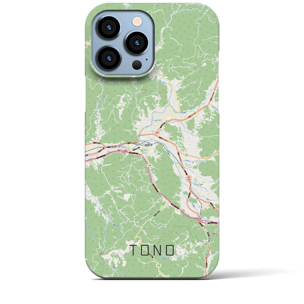 【遠野(岩手県)】地図柄iPhoneケース(バックカバータイプ)ナチュラル・iPhone 13 Pro Max 用