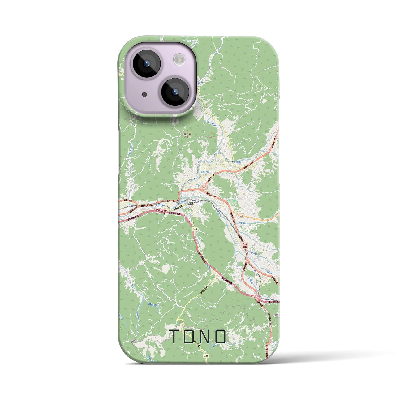 【遠野(岩手県)】地図柄iPhoneケース(バックカバータイプ)ナチュラル・iPhone 14 用