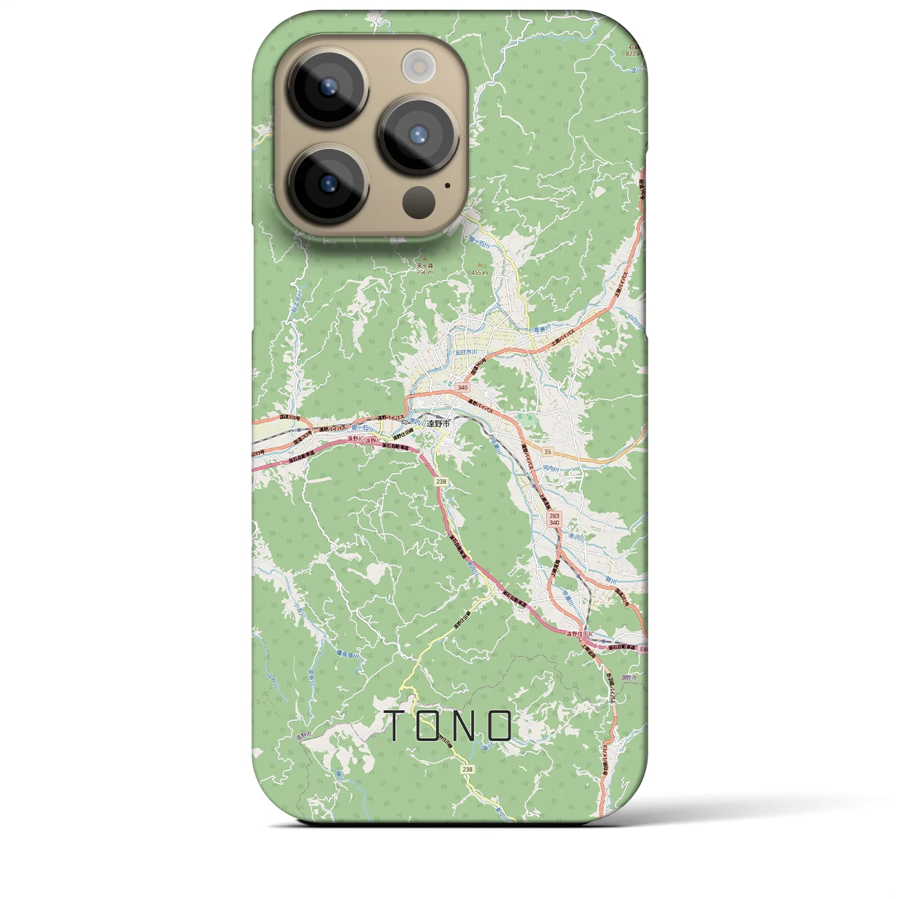 【遠野(岩手県)】地図柄iPhoneケース(バックカバータイプ)ナチュラル・iPhone 14 Pro Max 用