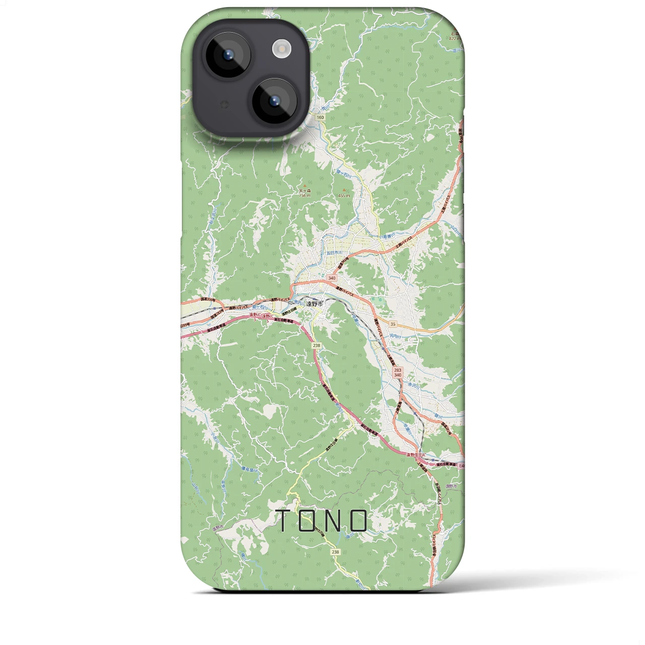 【遠野(岩手県)】地図柄iPhoneケース(バックカバータイプ)ナチュラル・iPhone 14 Plus 用