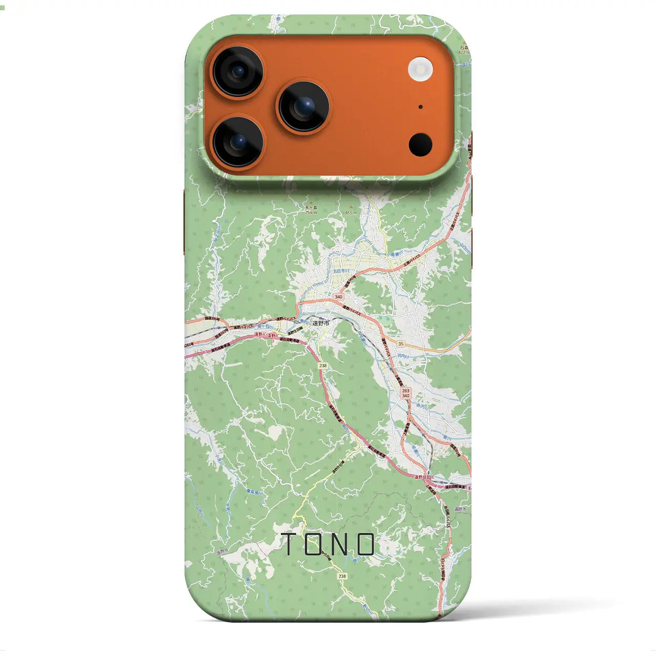 【遠野(岩手県)】地図柄iPhoneケース(バックカバータイプ)ブラック・iPhone 17 Pro Max 用