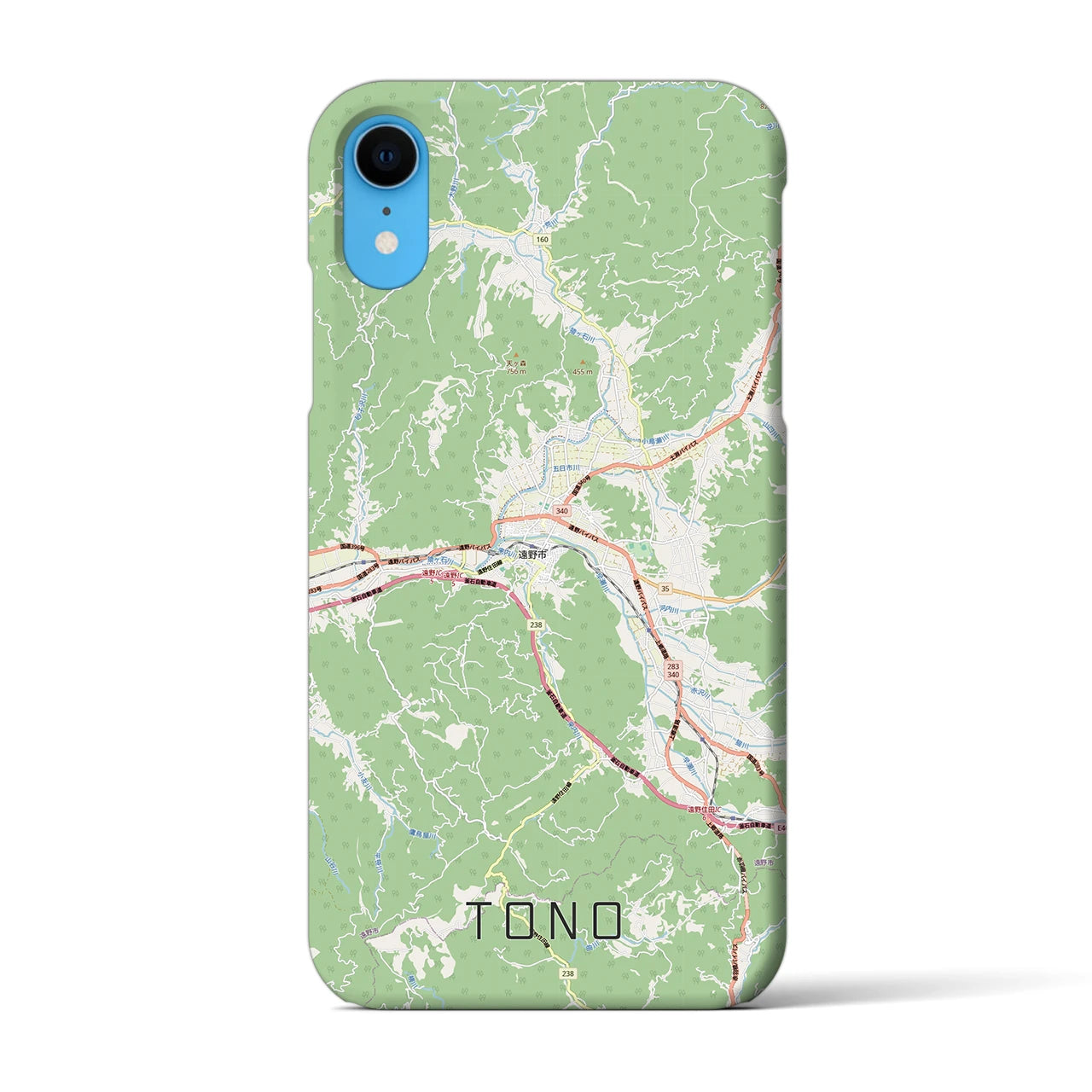 【遠野(岩手県)】地図柄iPhoneケース(バックカバータイプ)ナチュラル・iPhone XR 用