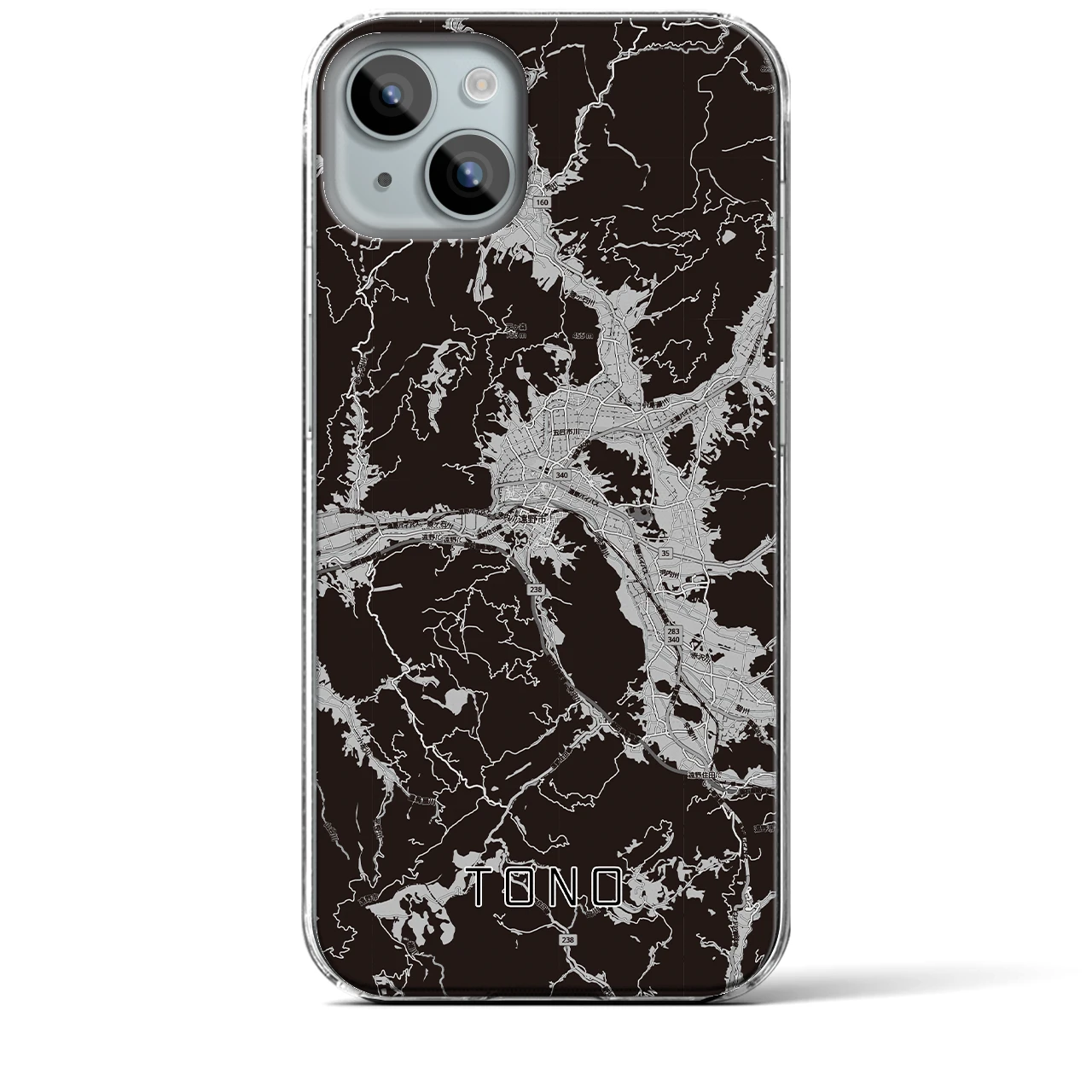 【遠野(岩手県)】地図柄iPhoneケース(クリアタイプ)