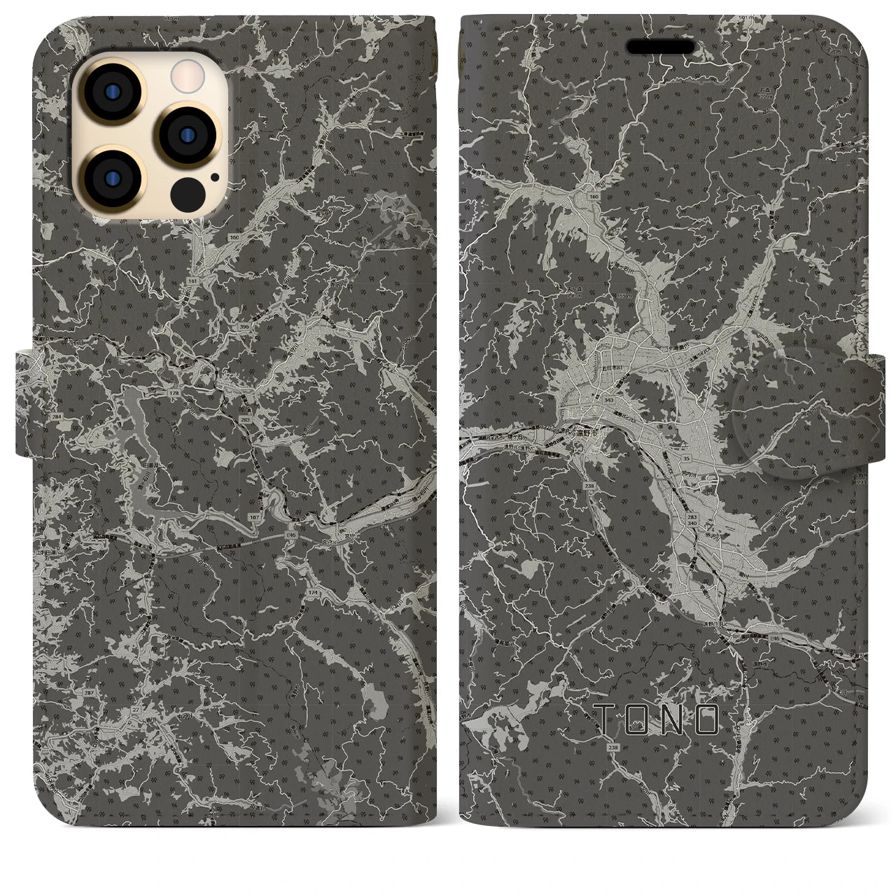 【遠野(岩手県)】地図柄iPhoneケース(手帳タイプ)