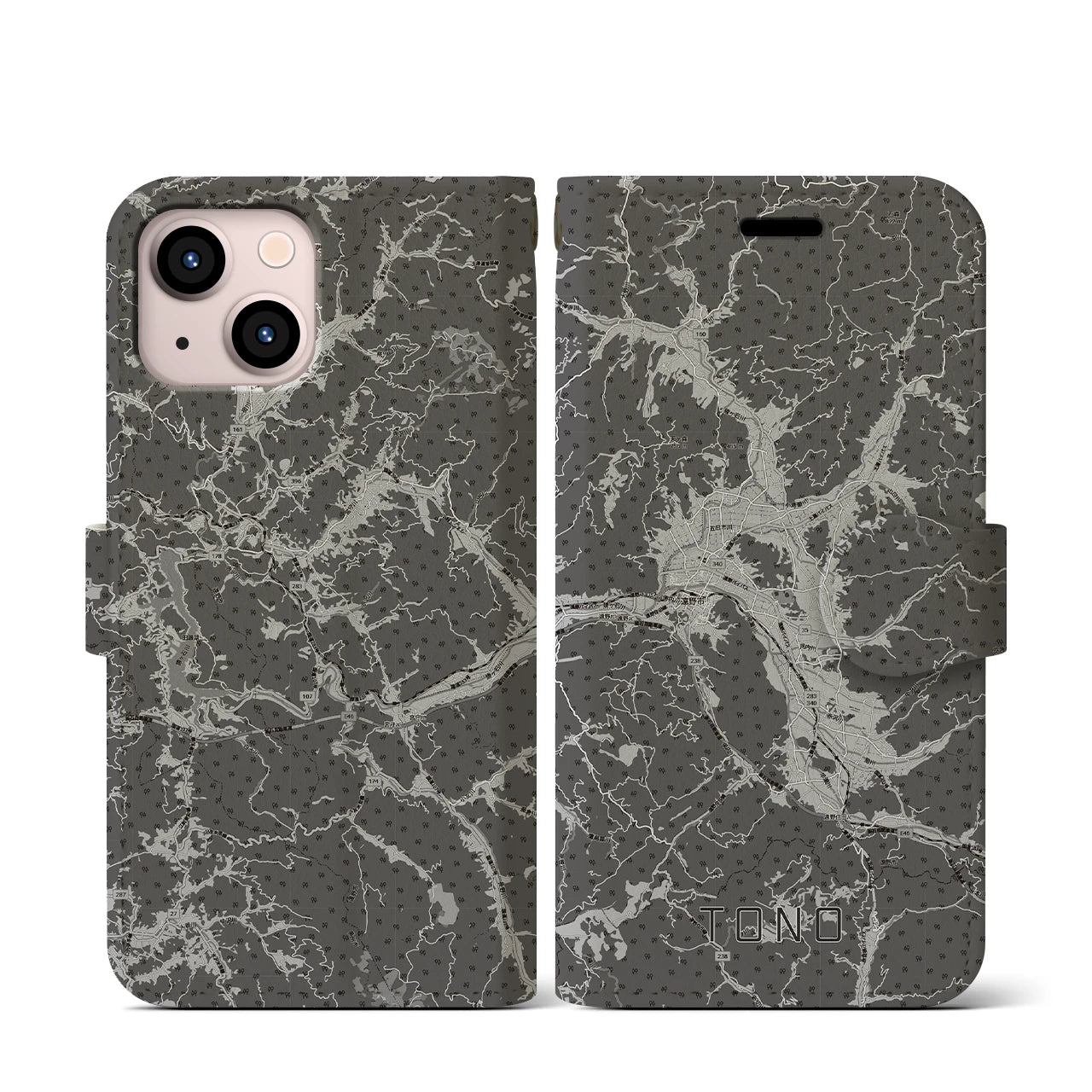 【遠野(岩手県)】地図柄iPhoneケース(手帳タイプ)