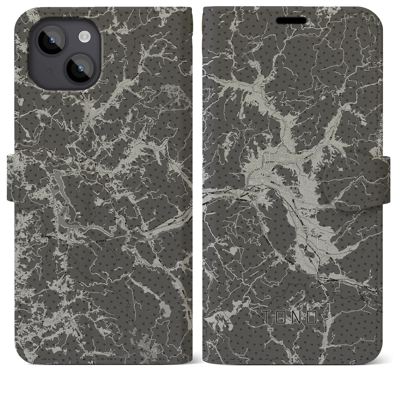 【遠野(岩手県)】地図柄iPhoneケース(手帳タイプ)