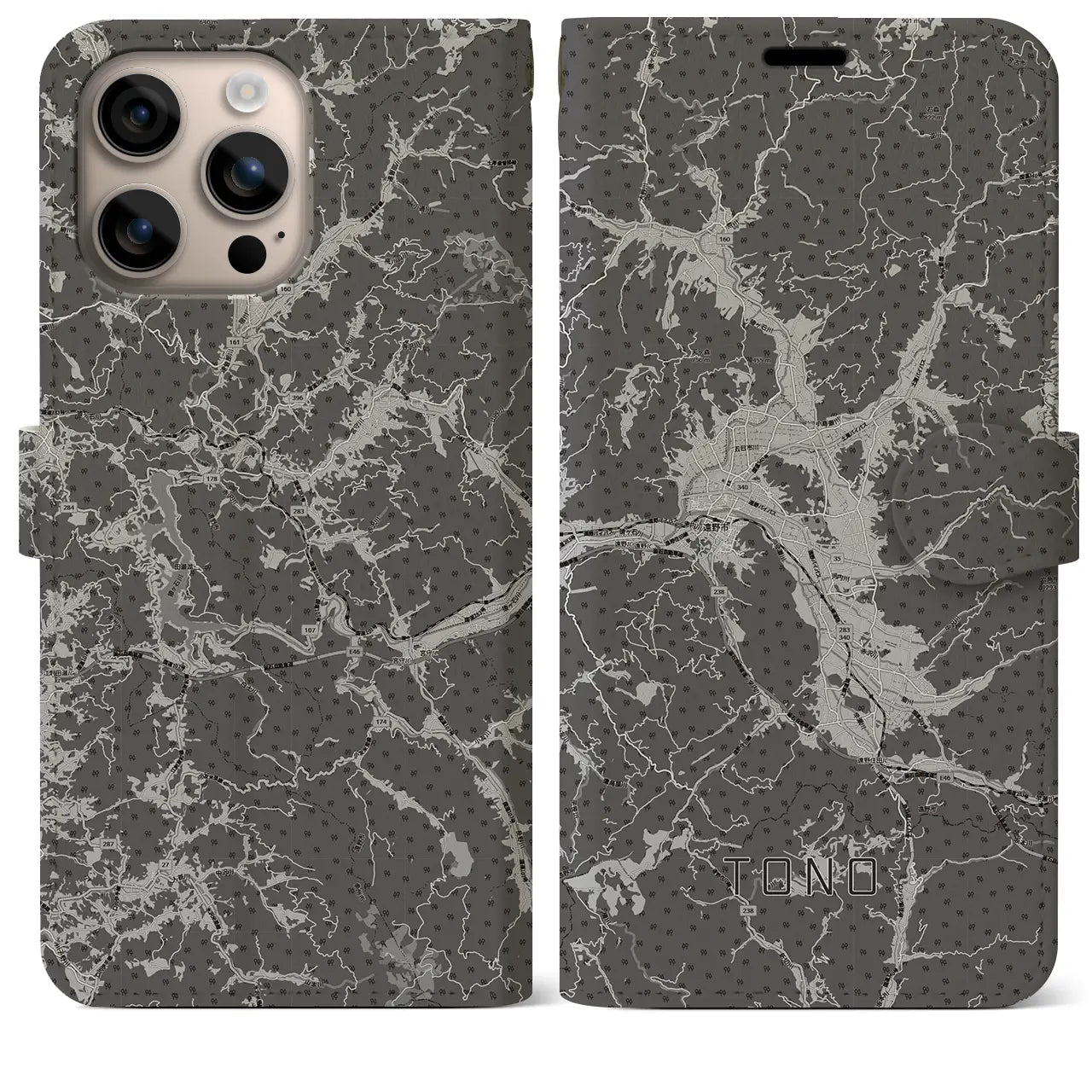 【遠野(岩手県)】地図柄iPhoneケース(手帳タイプ)