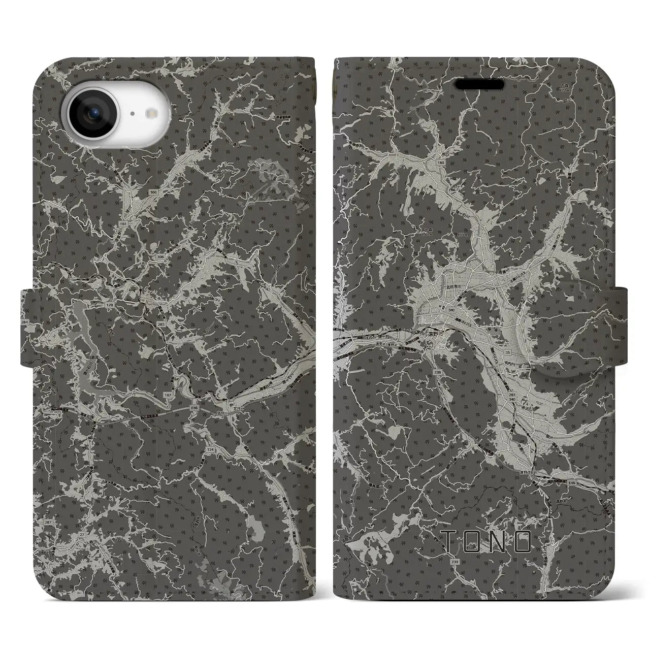 【遠野(岩手県)】地図柄iPhoneケース(手帳タイプ)