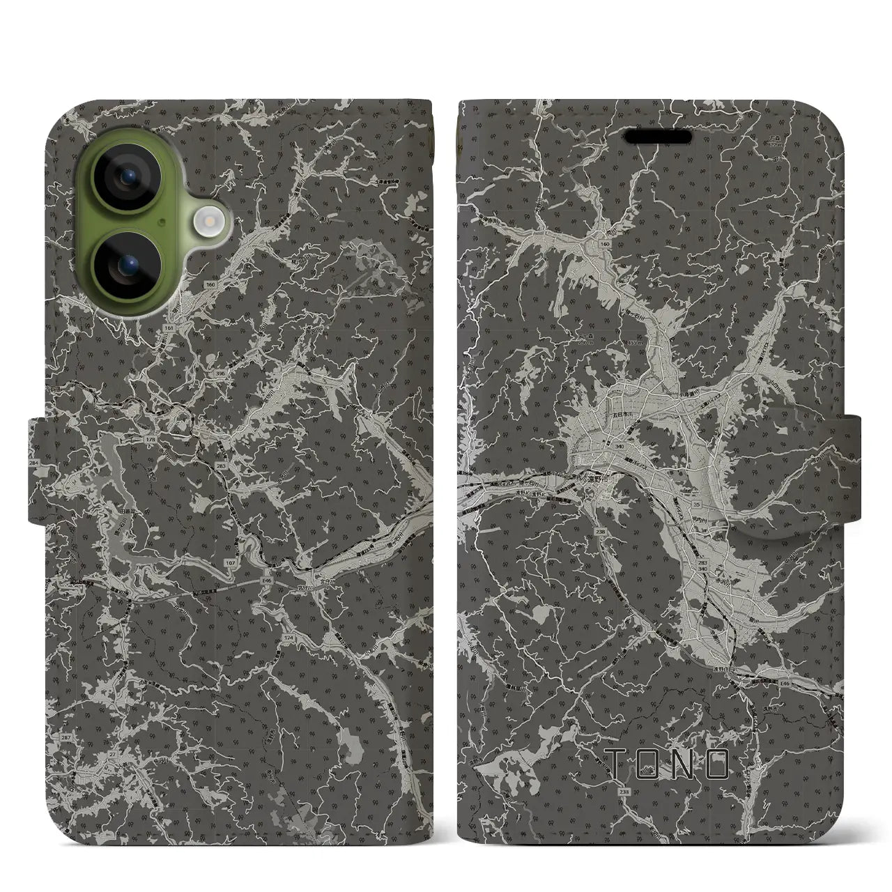 【遠野(岩手県)】地図柄iPhoneケース(手帳タイプ)