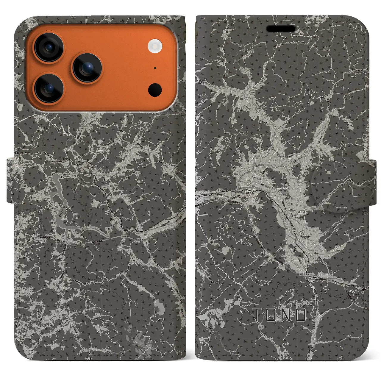 【遠野(岩手県)】地図柄iPhoneケース(手帳タイプ)