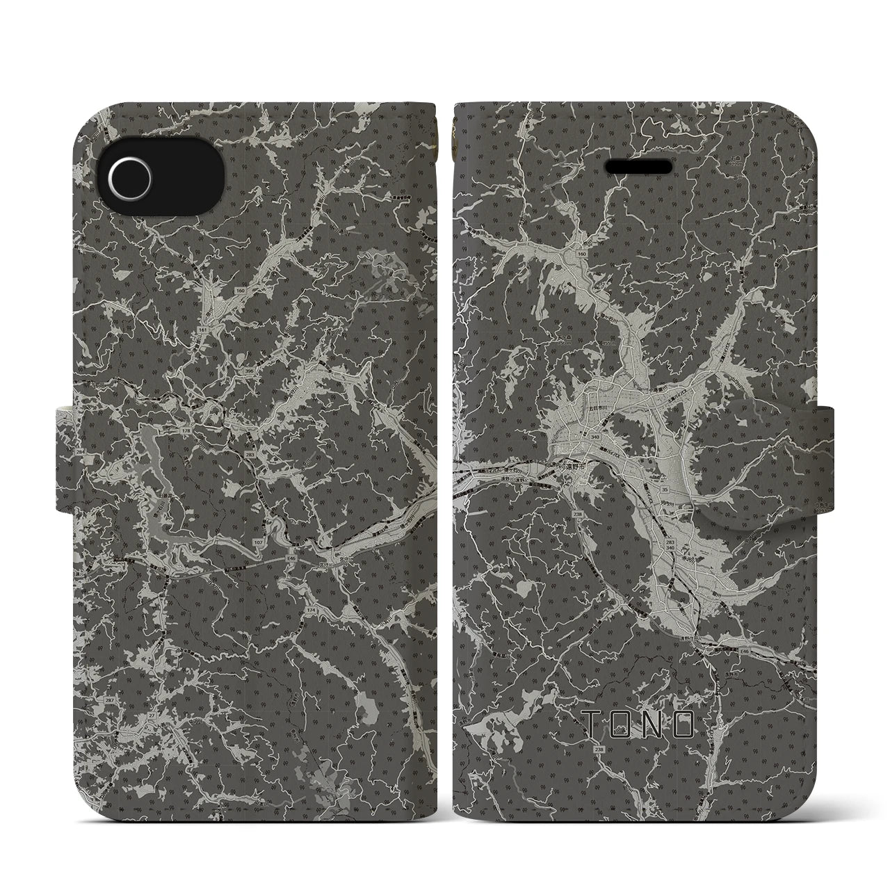 【遠野(岩手県)】地図柄iPhoneケース(手帳タイプ)