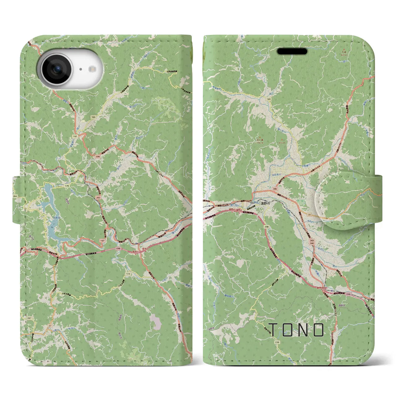 【遠野(岩手県)】地図柄iPhoneケース(手帳タイプ)