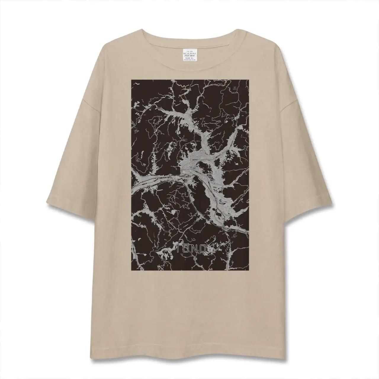 【遠野(岩手県)】地図柄ビッグシルエットTシャツ