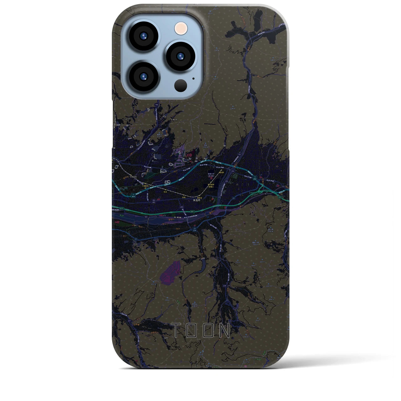 【東温(愛媛県)】地図柄iPhoneケース(バックカバータイプ)